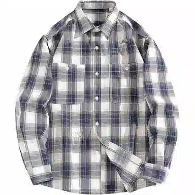 格蓝鹿 宽松翻领纯色休闲长袖衬衫 男款