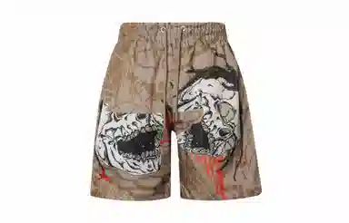 Jordan x Travis Scott Skull Print Shorts Khaki