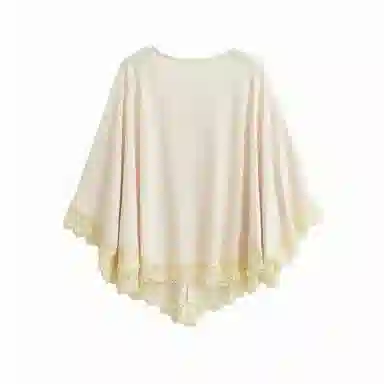 北极绒 国风潮流旗袍外搭中式轻薄透气精美花边百搭户外出游开衫 披肩 女款