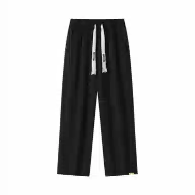 三体 冰丝直筒垂感拖地透气美式复古基础纯色简约抽绳宽松柔软舒适百搭户外通勤弹力学生多巴胺薄款显瘦高街潮牌休闲裤 男女同款