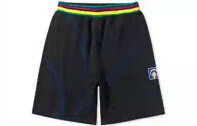 中国李宁 巴黎时装周走秀系列 撞色明线运动短裤 男款 黑色