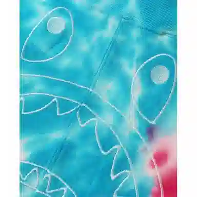 A BATHING APE Shark Embroidery Tie-Dye Camo Shorts