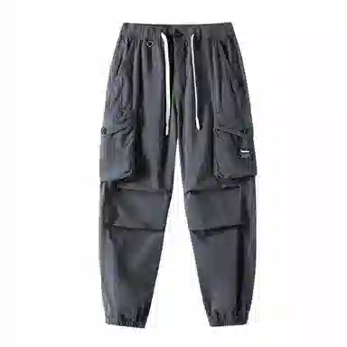 三体 松紧抽绳纯色基础多口袋褶皱束脚美式复古高街潮牌百搭舒适时尚城市机能风户外工装多巴胺学生无性别穿搭休闲裤 男女同款