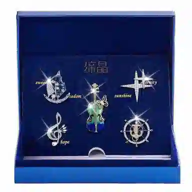 缔晶 轻奢精致时尚套装 个性气质日常通勤外套上衣搭配 合金 胸针 男款