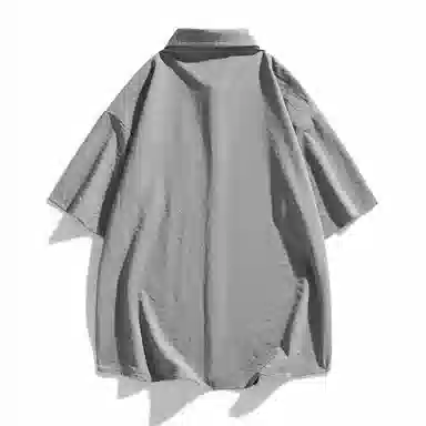 袋鼠 美式冰丝透气亲肤舒适纯色简约基础款多巴胺配色休闲百搭宽松短袖衬衫 男女同款