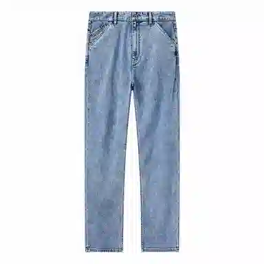 九牧王男裤专家 新凉感系列 易打理宽松直筒中腰牛仔裤 男款 淡蓝