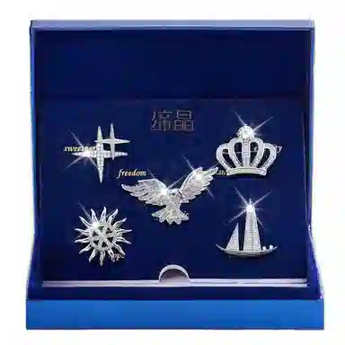 缔晶 轻奢精致时尚套装 个性气质日常通勤外套上衣搭配 合金 胸针 男款