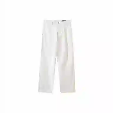 我是大卫 宽松纯色直筒休闲裤 男女同款 白色