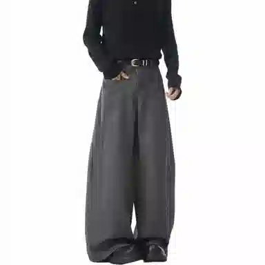 颂希尔 美式高街插袋阔腿宽松直筒垂感休闲西装裤 男女同款