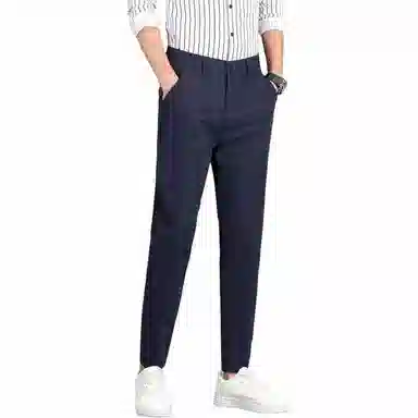 大白鲨 宽松休闲纯色中腰西装裤 男款