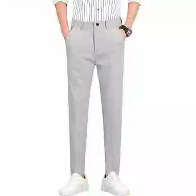 大白鲨 宽松休闲纯色中腰西装裤 男款