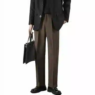 顶峰保罗 基础款直筒百搭高街宽松垂感休闲西装裤 男女同款