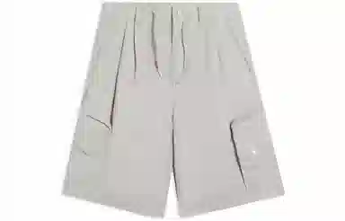 中国李宁 纯色口袋宽松休闲短裤 男款 灰色