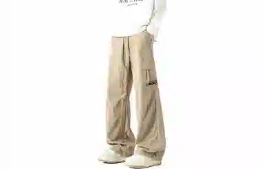 王者荣耀 花木兰款 简约百搭工装慵懒风签字体纯色经典多口袋抽绳舒适运动户外通勤中腰系带休闲裤 男女同款