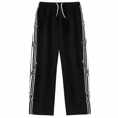 三体 水滴战舰末日之战系列休闲撞色条纹线条松紧抽绳直筒宽松休闲裤 男女同款