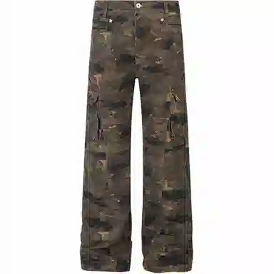 PANDA ADEVIL Vintage Cargo Denim Pants Camo