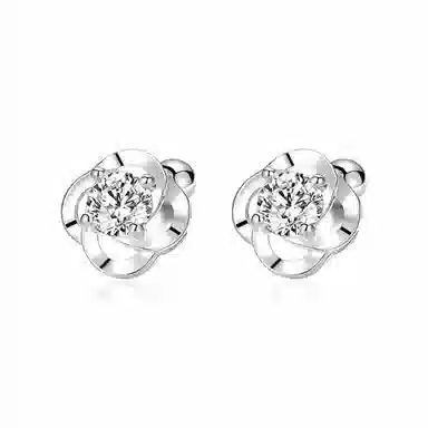 【纯银999爆闪】老凤祥 凤祥囍事 幸运四叶草 轻奢简约小清新甜美四叶草浪漫耳饰小巧养耳洞防过敏 精美礼盒装 足银 耳钉 女款