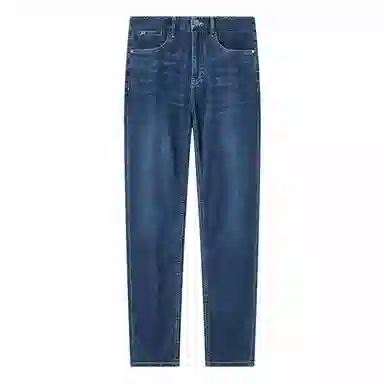 九牧王男裤专家 新凉感系列 百搭舒适微弹修身牛仔裤 男款 藏青