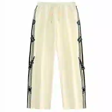 三体 水滴战舰末日之战系列休闲撞色条纹线条松紧抽绳直筒宽松休闲裤 男女同款