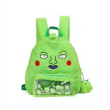 醇龙 卡通可爱时尚 毛绒 双肩包 男女同款情侣款 绿色