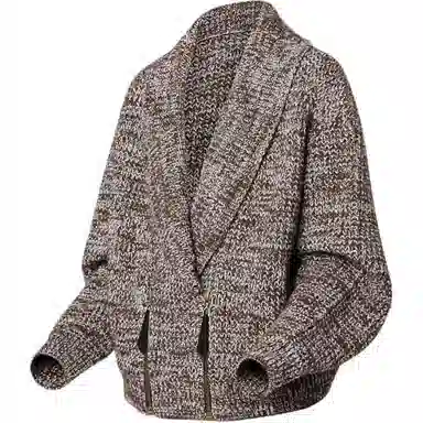 LOUIS VUITTON Zip-Up Shawl Collar Cardigan