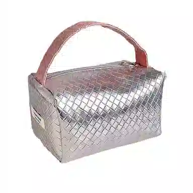 馨枕居 银粉拼色编织纹小包包