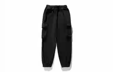 白卷 运动宽松摇粒绒工装卫裤口袋设计休闲裤 男女同款 黑色
