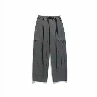 白卷 纯色简约侧边口袋设计宽松休闲裤 男女同款