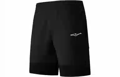鸿星尔克 拼接针织五分短裤 男款 正黑