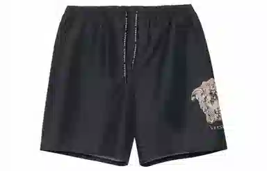 Versace FW22 Printed Drawstring Shorts Black