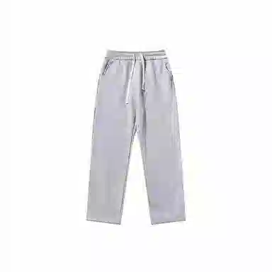 乱步 纯色复古直筒垂感运动松紧卫裤学生宽松百搭情侣休闲长裤 男女同款