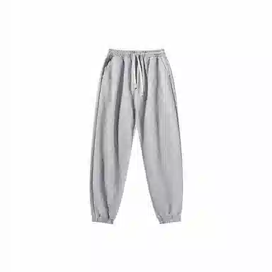 乱步 纯色复古直筒垂感运动松紧卫裤学生宽松百搭情侣休闲长裤 男女同款