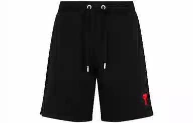 AMIPARIS SS23 High Waist Heart Embroidered Shorts Black