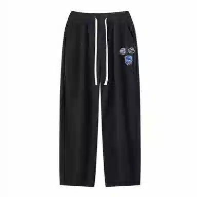 三体 战舰系列 简约基础款宽松阔腿修身百搭松紧系绳直筒垂感自然美式复古高街潮牌时尚舒适透气户外徒步爬山休闲裤 男女同款