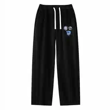 三体 战舰系列 简约基础款宽松阔腿修身百搭松紧系绳直筒垂感自然美式复古高街潮牌时尚舒适透气户外徒步爬山休闲裤 男女同款