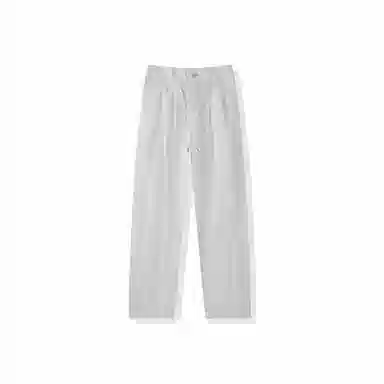 我是大卫 日系原宿风双褶皱抽绳阔腿复古港风秀禾服休闲裤 男女同款 米白色