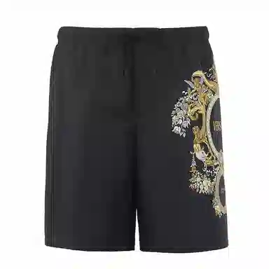 Versace SS23 Printed Drawstring Shorts Black