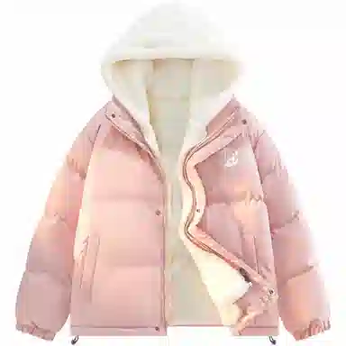 帕丁顿熊 假两件连帽拼接纯色宽松休闲防风面包服防寒保暖加厚棉服 男女同款