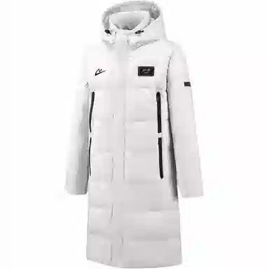 音速猫 字母印花长款连帽加厚宽松拉链棉服 男女同款 黑色