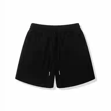 我是大卫 潮流时尚直筒宽松韩版简约纯色百搭五分休闲短裤 男女同款 黑色