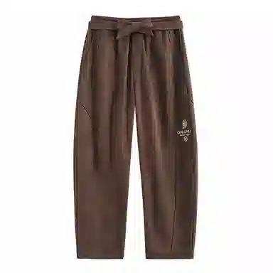 鬼洗 仿麂皮绒刺绣宽松休闲裤 男