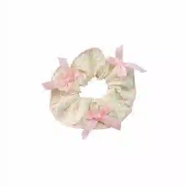 水中玉 粉色碎花蝴蝶结大肠发圈扎头发绳可爱头饰 皮筋 头绳 女款