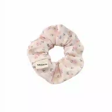 水中玉 粉色碎花蝴蝶结大肠发圈扎头发绳可爱头饰 皮筋 头绳 女款