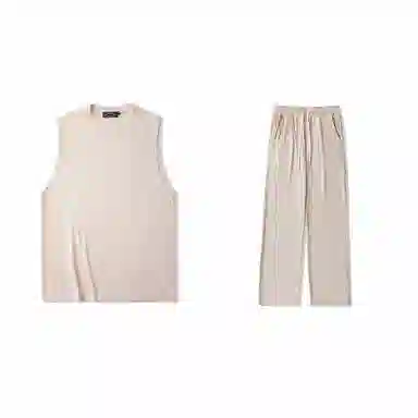 我是大卫 无袖坎肩背心健身速干长裤休闲运动套装 男女同款