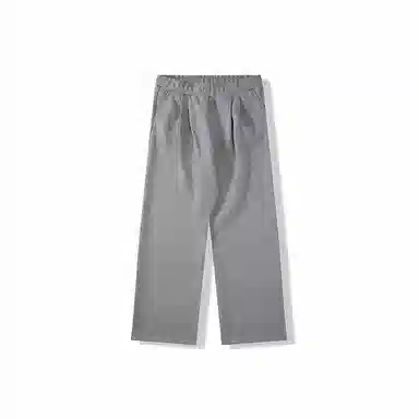 我是大卫 纯色松紧宽松阔腿直筒休闲裤 男款 灰色