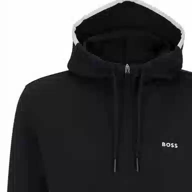 HUGO BOSS Cotton-Blend Zip-Up Hoodie With Hd Logo Print