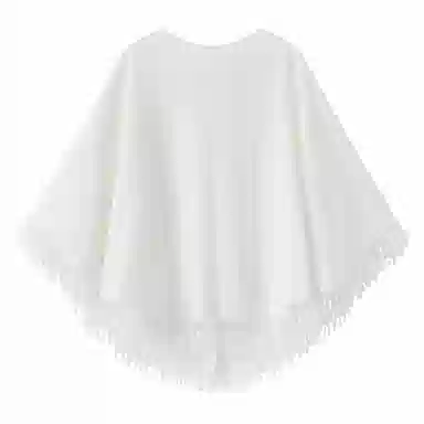 北极绒 复古古风高级感蕾丝镂空流苏外搭潮流百搭气质优雅日常出游 披肩 女款