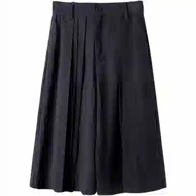 幻象者 简约纯色原创设计垂感六分休闲短裤 男女同款 黑色