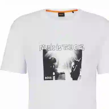 HUGO BOSS Cotton-Jersey T-Shirt With Seasonal Artwork T
