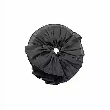 水中玉 超大褶皱双层大肠发圈高级感头饰气质扎发发绳头花发饰 布艺 头绳 女款